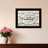 Our Family Values 3 Black Framed Print Wall Art - Homeroots - Flyclothing LLC