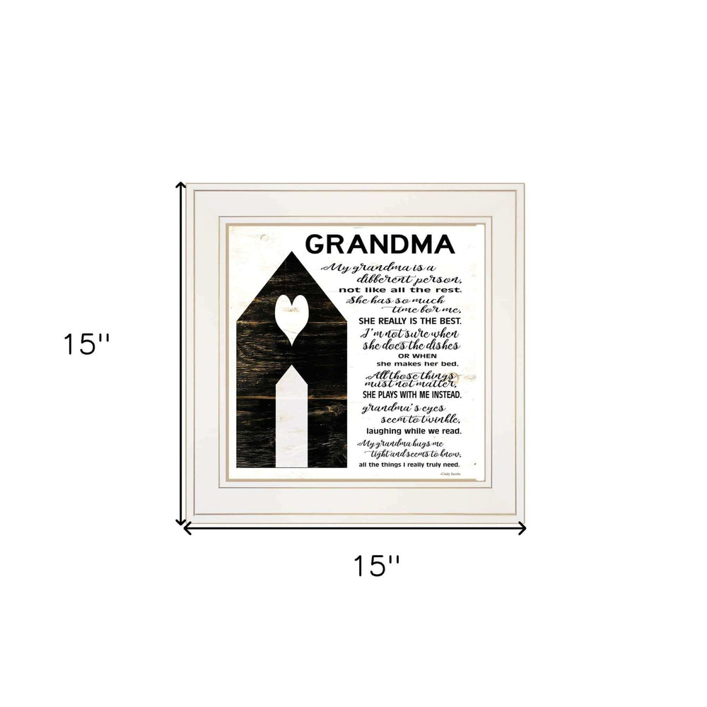 My Grandma White Framed Print Wall Art - Homeroots - Flyclothing LLC