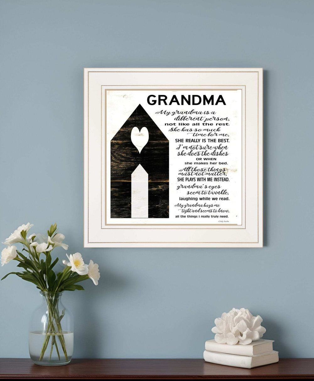 My Grandma White Framed Print Wall Art - Homeroots - Flyclothing LLC