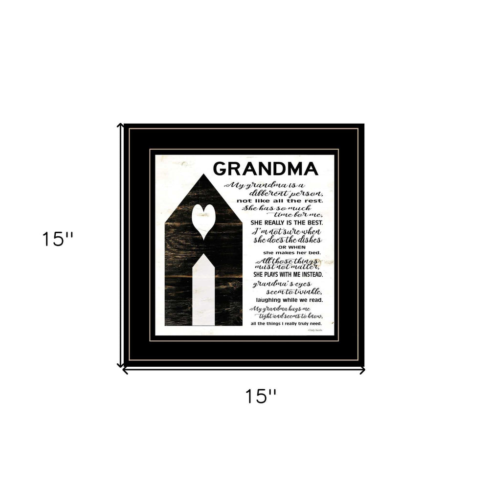 My Grandma is the Best Black Framed Print Wall Art - Homeroots - Flyclothing LLC