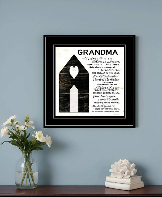My Grandma is the Best Black Framed Print Wall Art - Homeroots - Flyclothing LLC