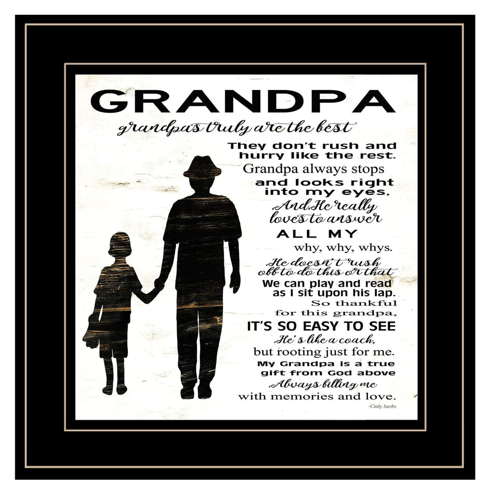 My Grandpa is the Best 1 Black Framed Print Wall Art - Homeroots - Flyclothing LLC