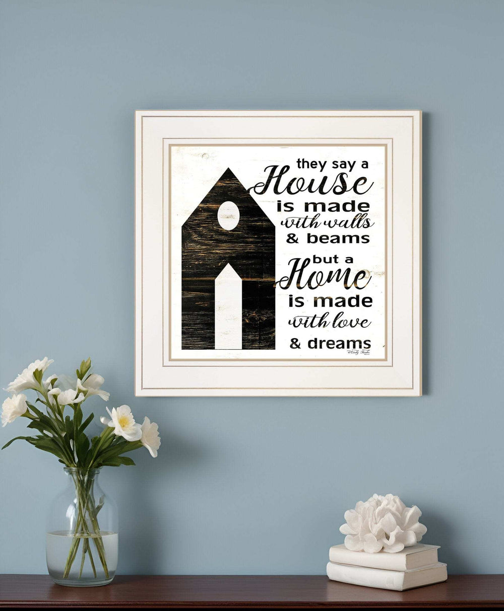 A Housee White Framed Print Wall Art - Homeroots - Flyclothing LLC