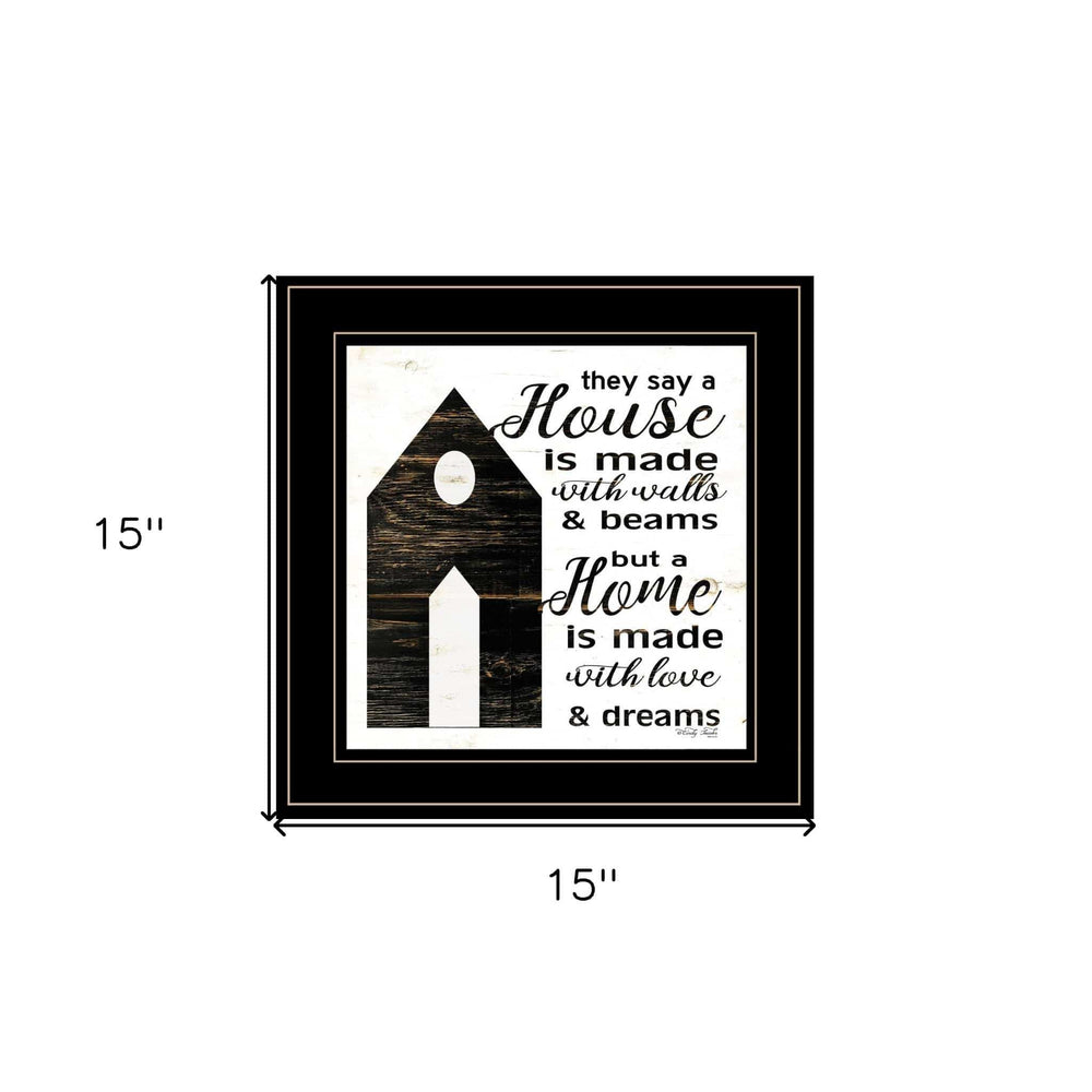 A House Black Framed Print Wall Art - Homeroots - Flyclothing LLC