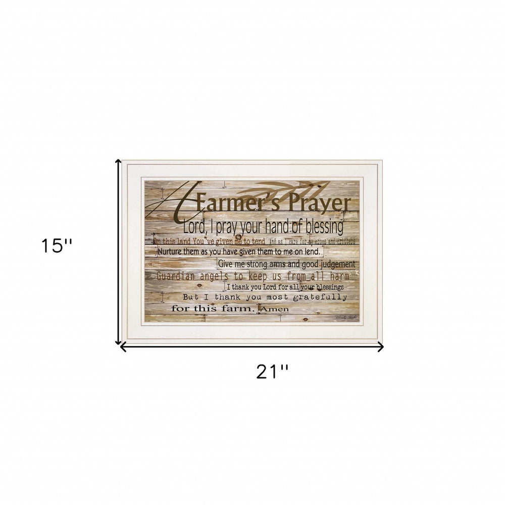 A Farmers Prayer 1 White Framed Print Wall Art - Homeroots - Flyclothing LLC