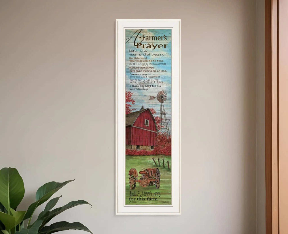 Farmers Prayer 1 White Framed Print Wall Art - Homeroots - Flyclothing LLC