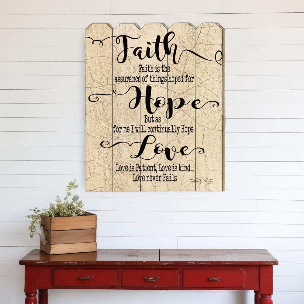 Faith Hope Love Unframed Print Wall Art - Homeroots - Flyclothing LLC