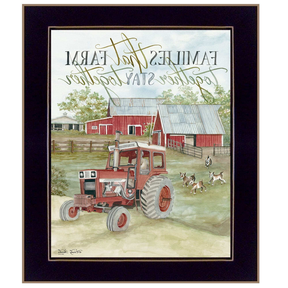 Families That Farm Together Stay Together Black Framed Print Wall Art - Homeroots - Flyclothing LLC
