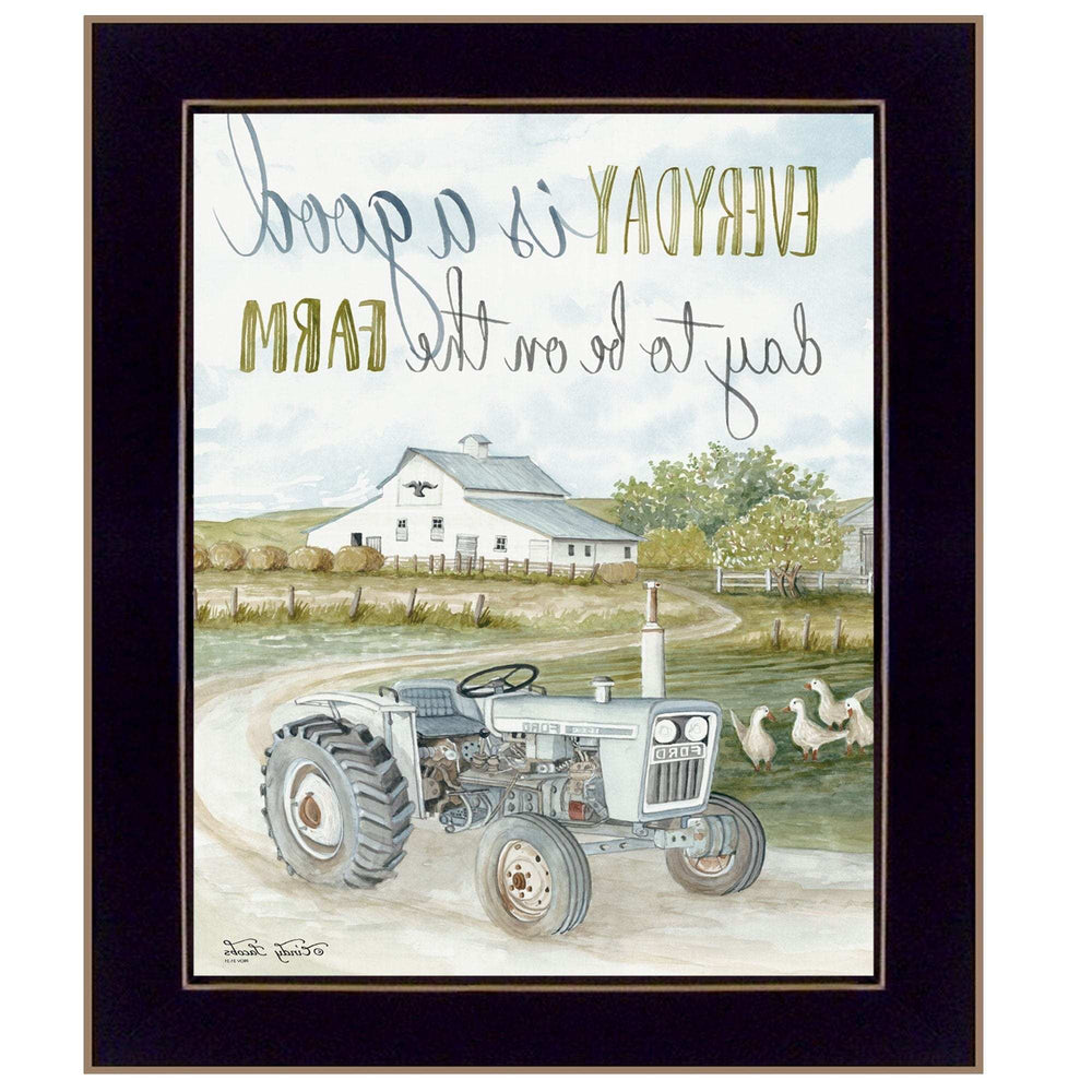 Good Day Antique Ford Tractor Black Framed Print Wall Art - Homeroots - Flyclothing LLC