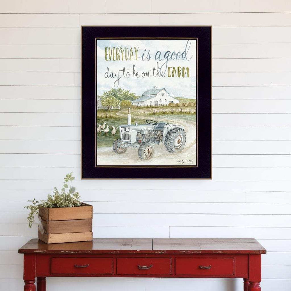 Good Day Antique Ford Tractor Black Framed Print Wall Art - Homeroots - Flyclothing LLC