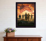 Bless Americas Heroes Black Framed Print Wall Art - Homeroots - Flyclothing LLC