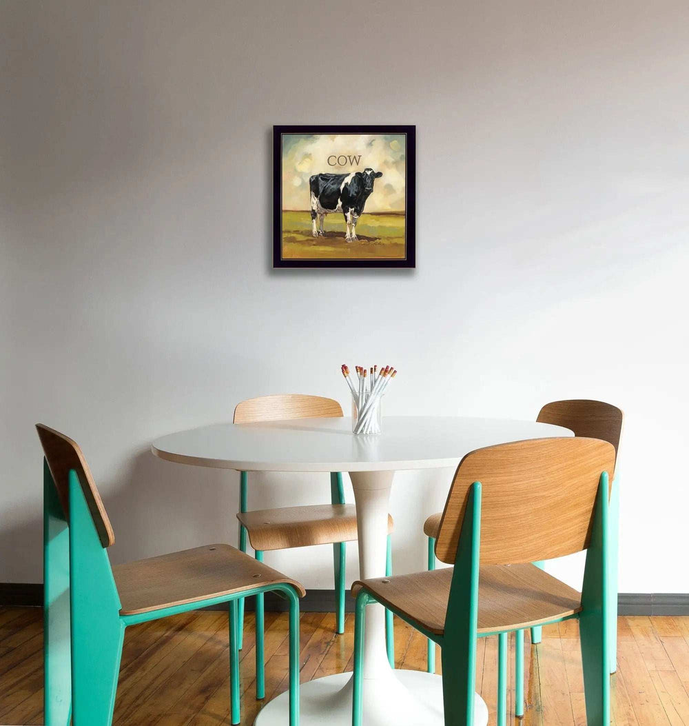 Colby the Cow Black Framed Print Wall Art - Homeroots - Flyclothing LLC