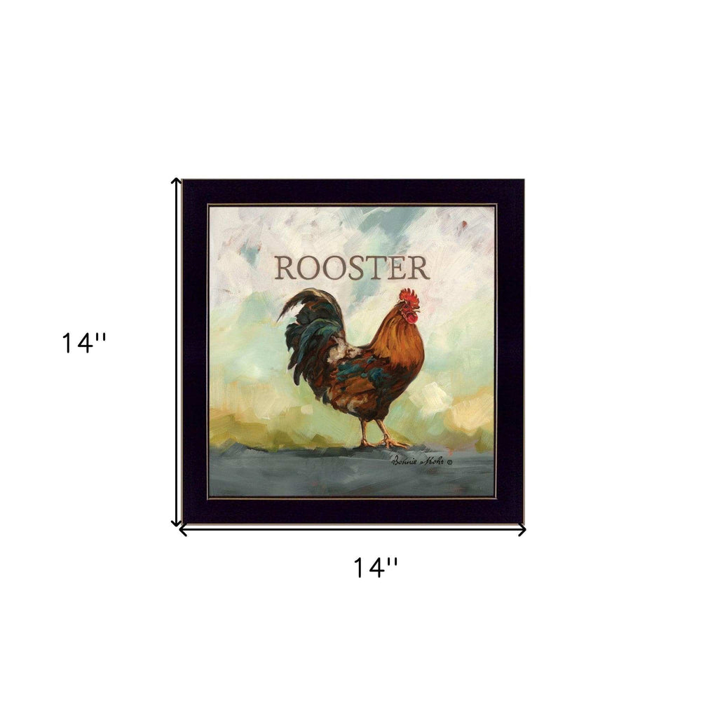 Raleigh the Rooster Black Framed Print Wall Art - Homeroots - Flyclothing LLC