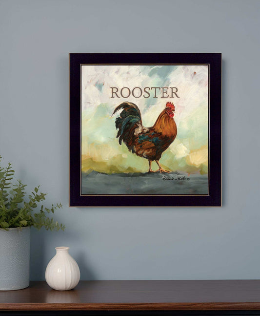 Raleigh the Rooster Black Framed Print Wall Art - Homeroots - Flyclothing LLC