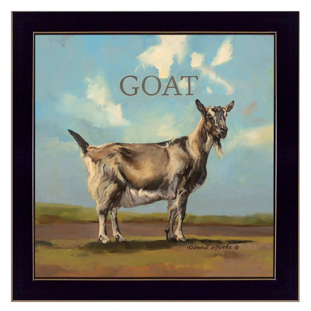 Gracey the Goat Black Framed Print Wall Art - Homeroots - Flyclothing LLC
