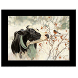 The Winter Robin 4 Black Framed Print Wall Art - Homeroots - Flyclothing LLC