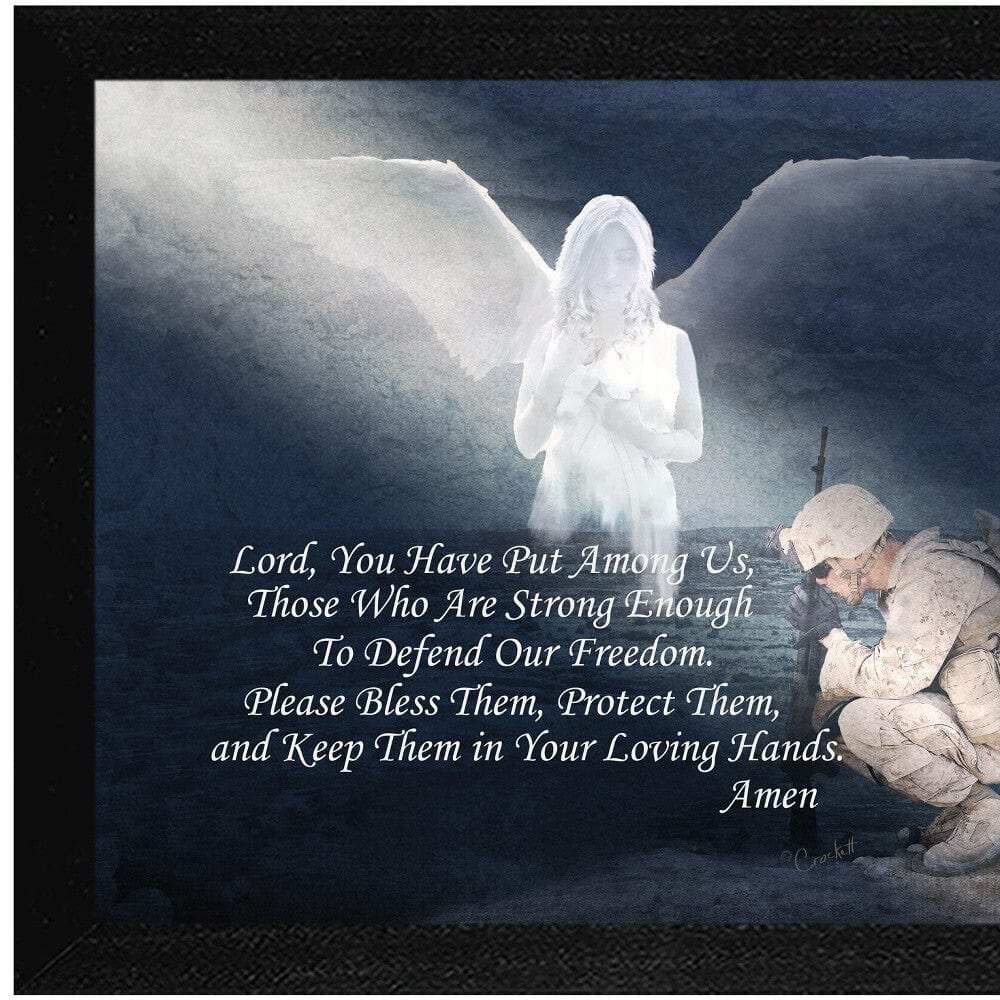 Protect our Soldiers Black Framed Print Wall Art - Homeroots - Flyclothing LLC