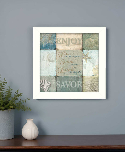 Live in the Sunshine 1 White Framed Print Wall Art - Homeroots - Flyclothing LLC