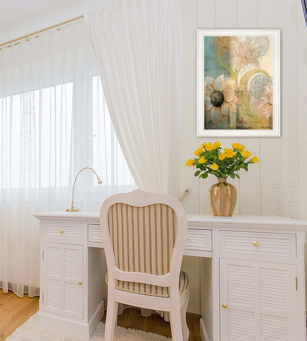 Meandering Flowers I 1 White Framed Print Wall Art - Homeroots - Flyclothing LLC