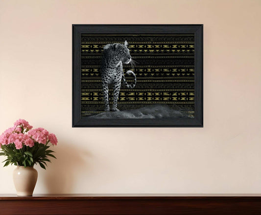 Patterned Leopard Black Framed Print Wall Art - Homeroots - Flyclothing LLC