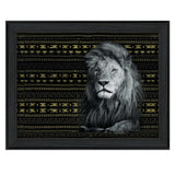 Patterned Lion Black Framed Print Wall Art - Homeroots - Flyclothing LLC