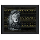 Patterned Lion Black Framed Print Wall Art - Homeroots - Flyclothing LLC