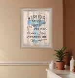 Wash your Hands 3 Brown Framed Print Bathroom Wall Art - Homeroots - Flyclothing LLC