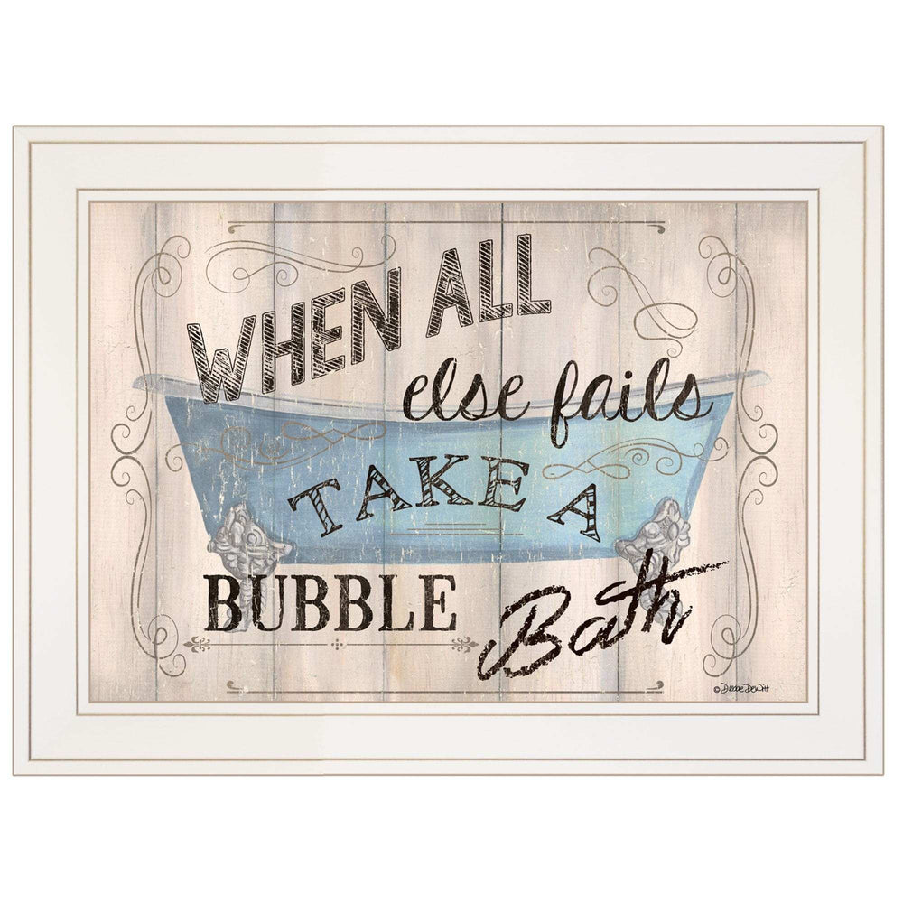 Bathroom Humor 3 White Framed Print Bathroom Wall Art - Homeroots - Flyclothing LLC
