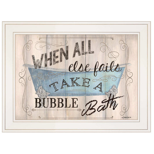 Bathroom Humor 3 White Framed Print Bathroom Wall Art - Homeroots - Flyclothing LLC