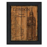 London Travel Poster Black Framed Print Wall Art - Homeroots - Flyclothing LLC