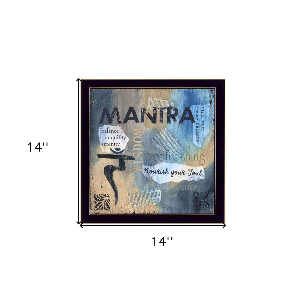 Yoga Series Mantra Black Framed Print Wall Art - Homeroots - Flyclothing LLC