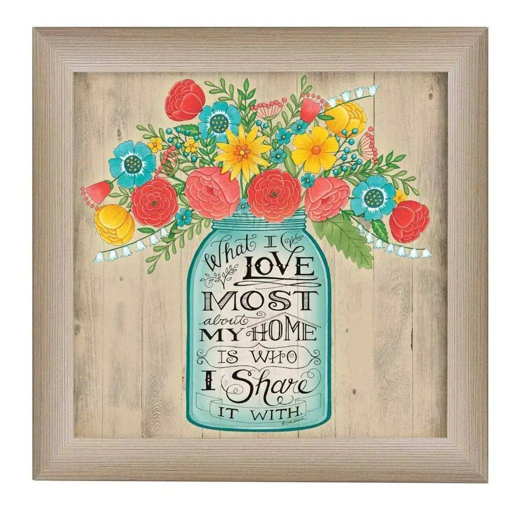 What I Love Most 1 Brown Framed Print Wall Art - Homeroots - Flyclothing LLC