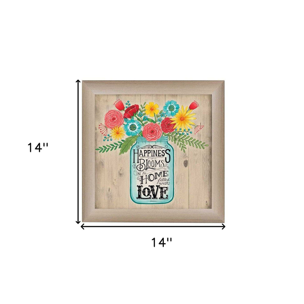 Home Filled with Love Brown Framed Print Wall Art - Homeroots - Flyclothing LLC