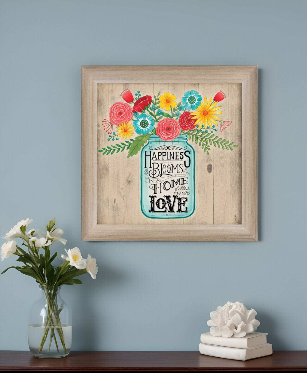 Home Filled with Love Brown Framed Print Wall Art - Homeroots - Flyclothing LLC