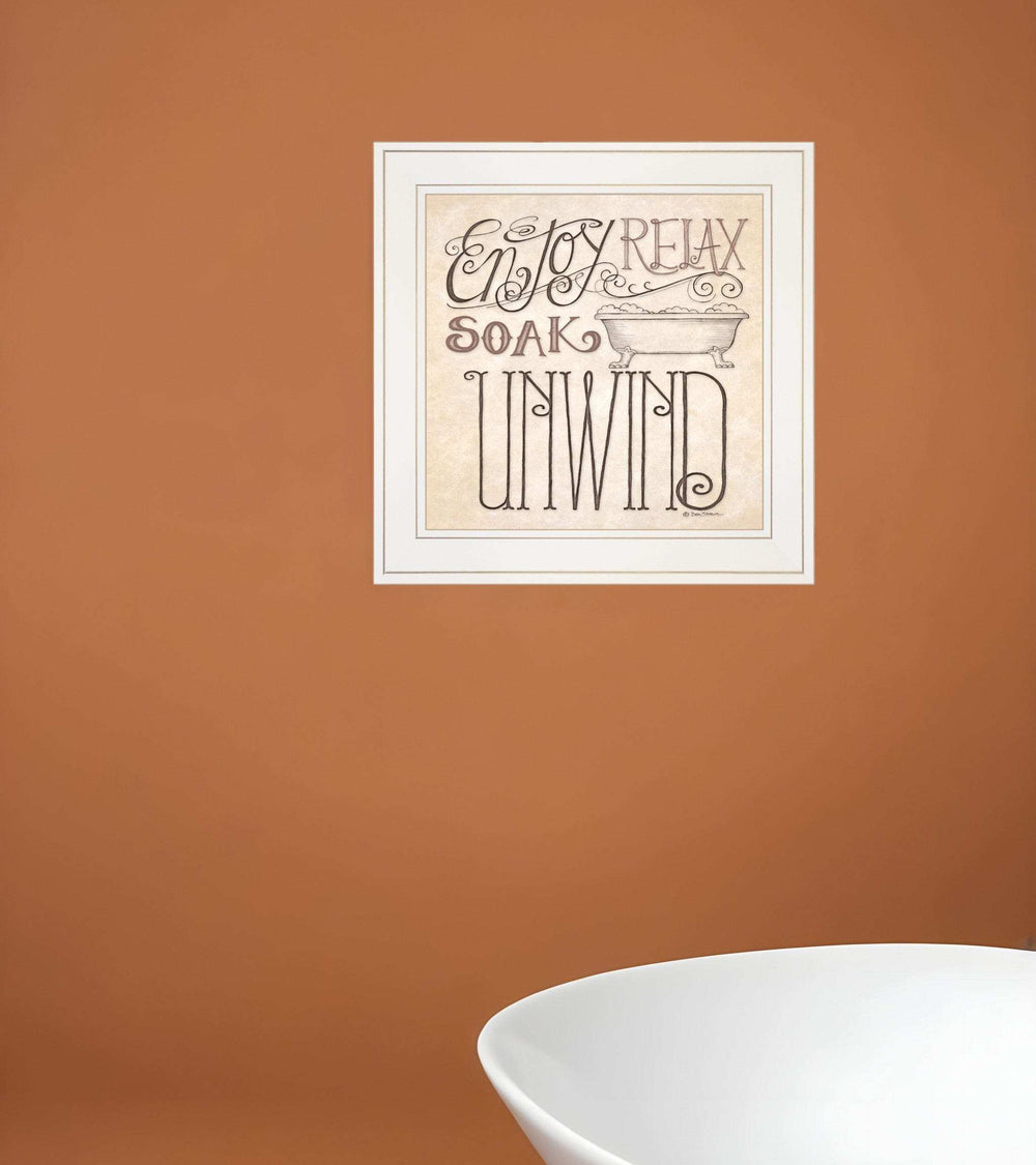 Soak and Relax 2 White Framed Print Bathroom Wall Art - Homeroots - Flyclothing LLC