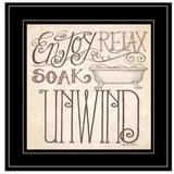 Soak and Relax 3 Black Framed Print Bathroom Wall Art - Homeroots - Flyclothing LLC