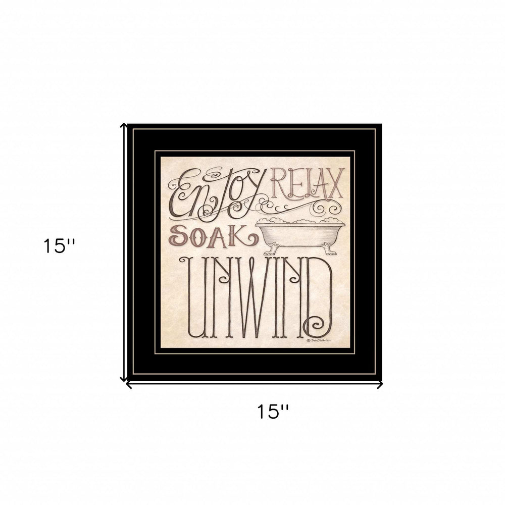 Soak and Relax 3 Black Framed Print Bathroom Wall Art - Homeroots - Flyclothing LLC
