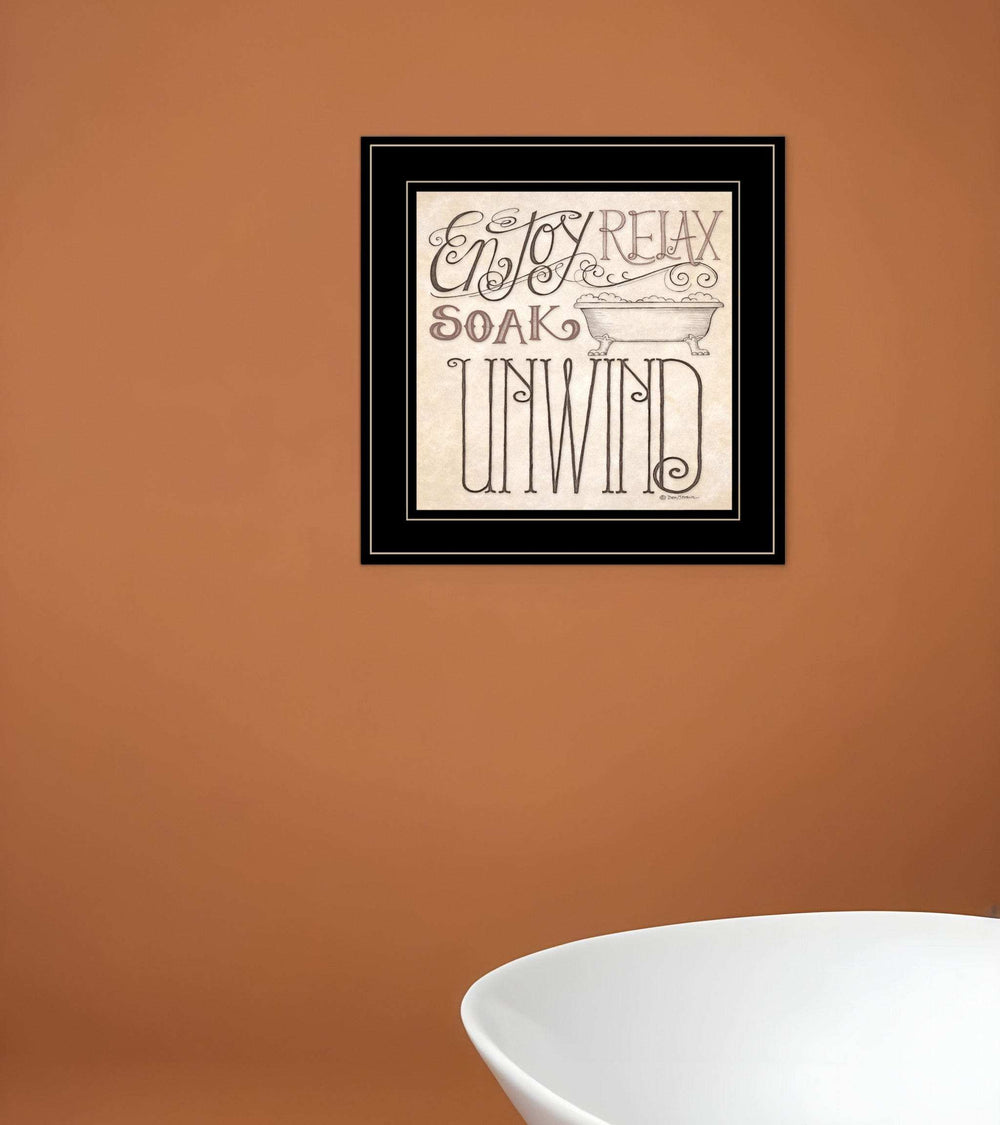 Soak and Relax 3 Black Framed Print Bathroom Wall Art - Homeroots - Flyclothing LLC