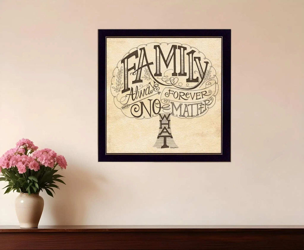 Family Always and Forever Black Framed Print Wall Art - Homeroots - Flyclothing LLC