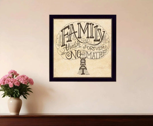 Family Always and Forever Black Framed Print Wall Art - Homeroots - Flyclothing LLC