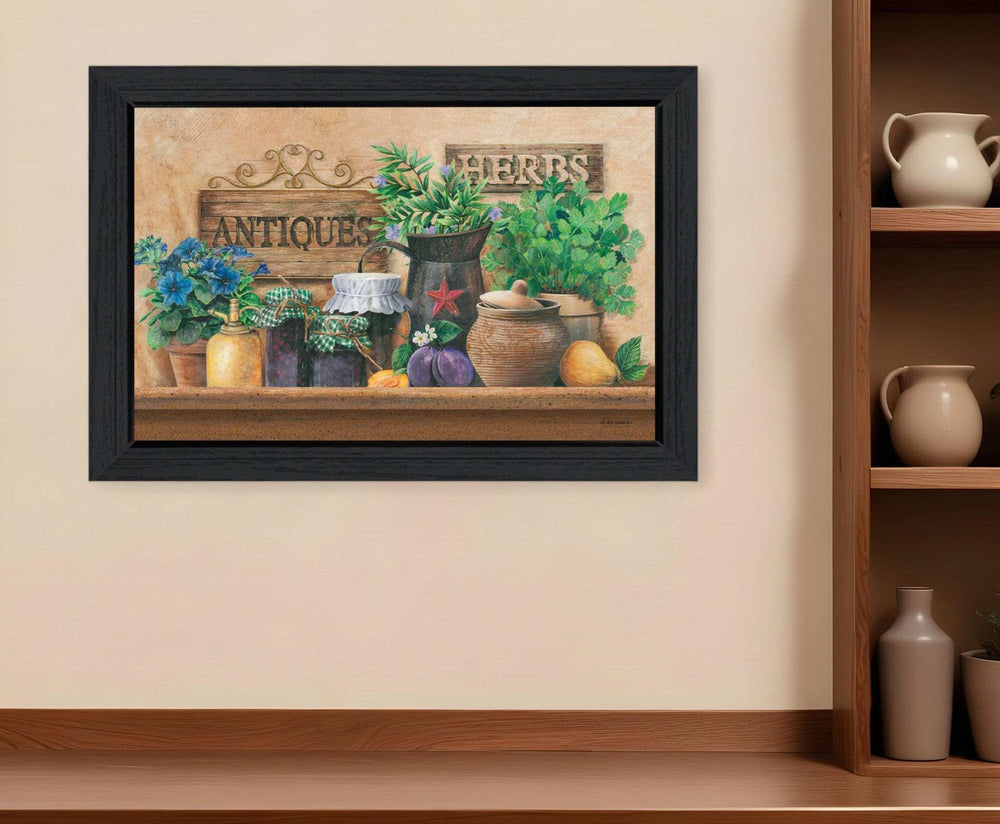 Antiques and Herbs 3 Black Framed Print Kitchen Wall Art - Homeroots - Flyclothing LLC