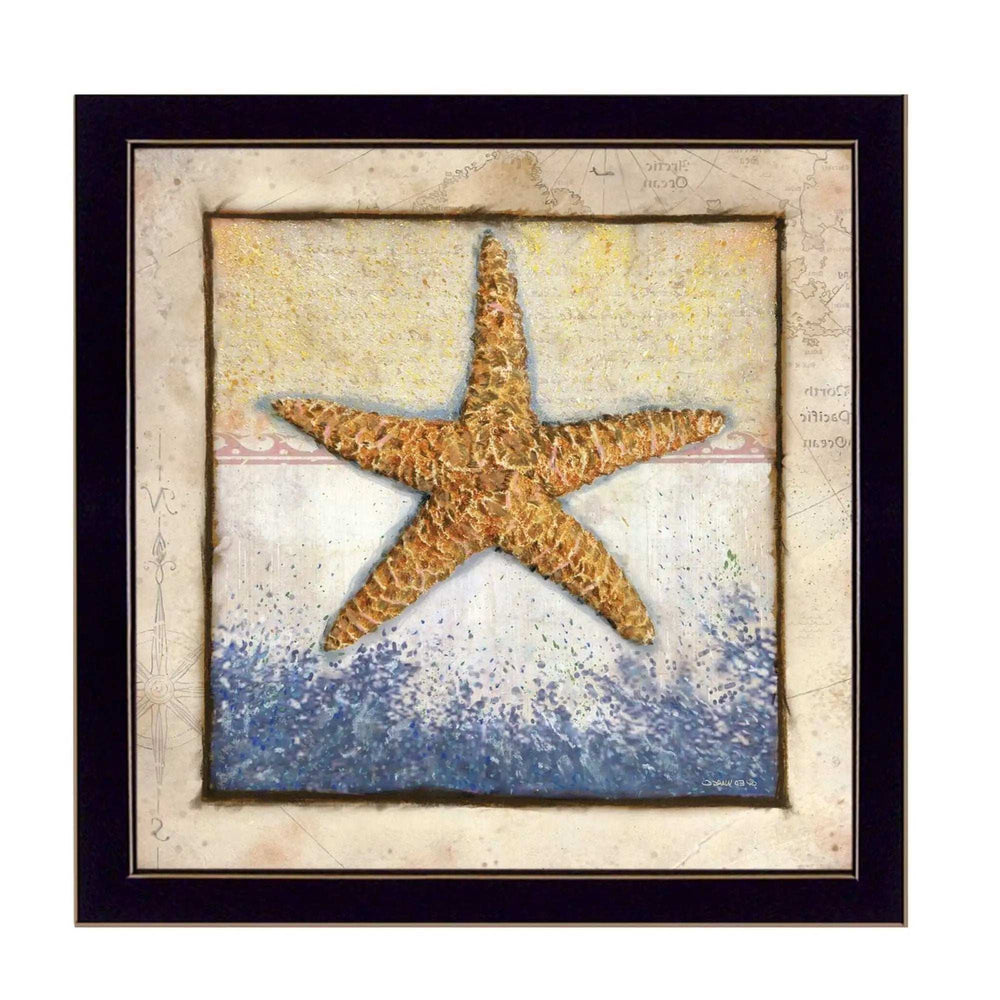 Starfish Black Framed Print Wall Art - Homeroots - Flyclothing LLC