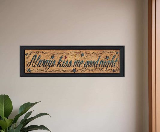 Always Kiss Me Goodnight 1 Black Framed Print Wall Art - Homeroots - Flyclothing LLC