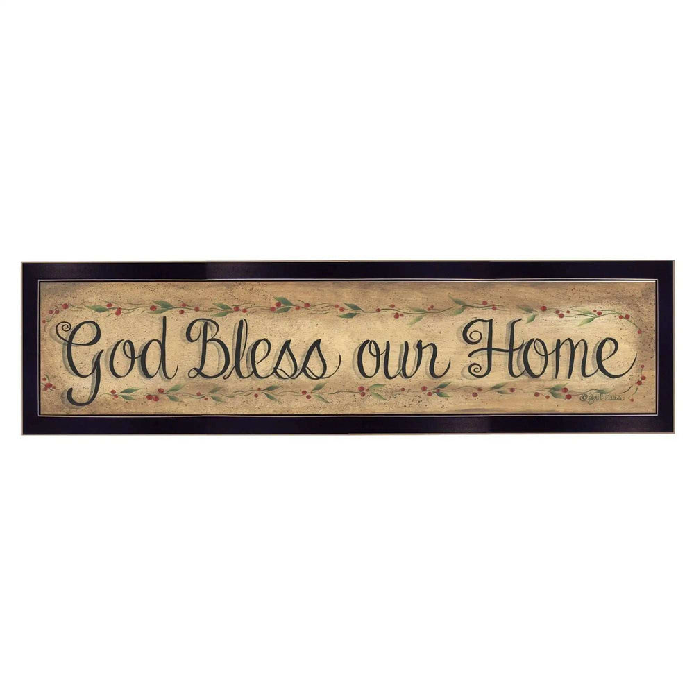God Bless Our Home 1 Black Framed Print Wall Art - Homeroots - Flyclothing LLC