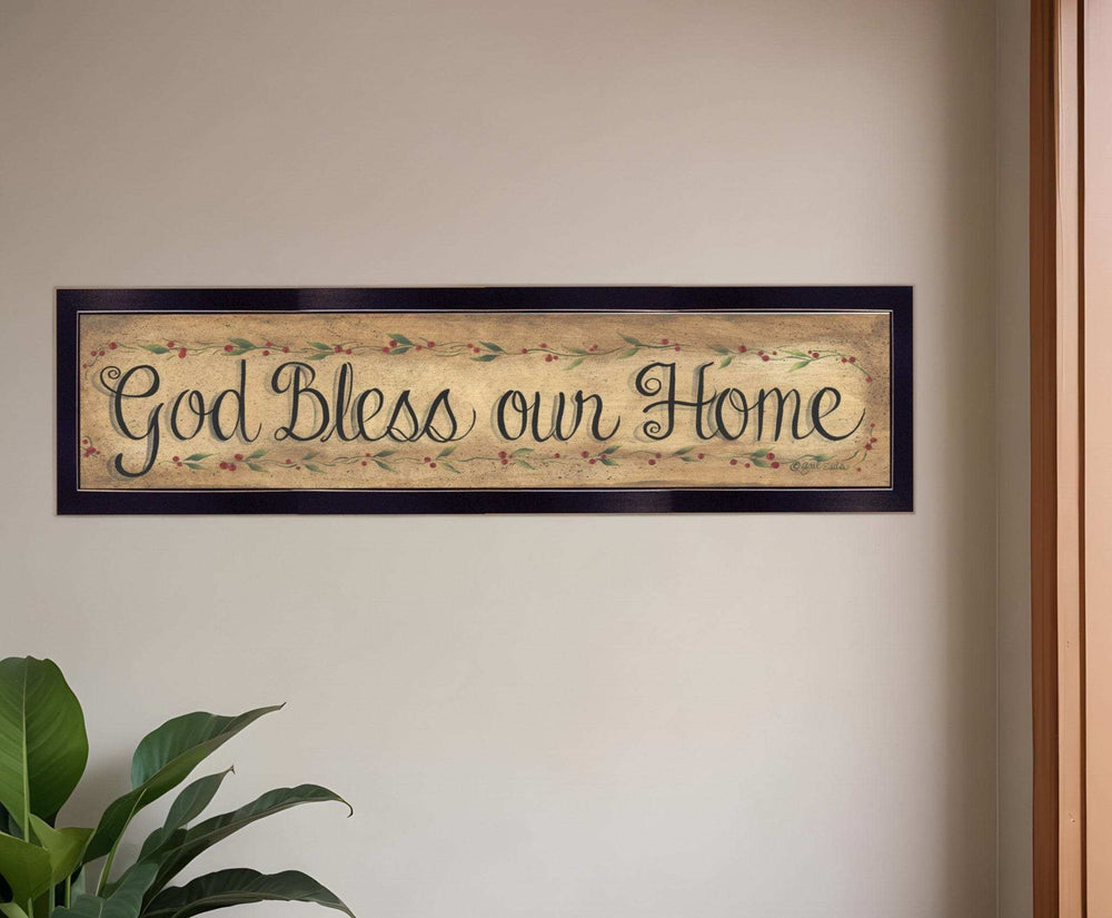 God Bless Our Home 1 Black Framed Print Wall Art - Homeroots - Flyclothing LLC