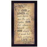 For God So Loved Black Framed Print Wall Art - Homeroots - Flyclothing LLC