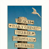 Beach Directional 2 White Framed Print Wall Art - Homeroots - Flyclothing LLC