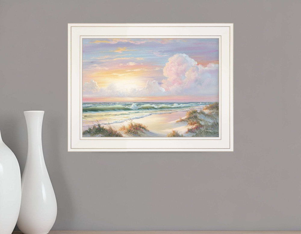 Golden Sunset on Crystal Cove 1 White Framed Print Wall Art - Homeroots - Flyclothing LLC