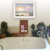 Golden Sunset on Crystal Cove 1 White Framed Print Wall Art - Homeroots - Flyclothing LLC