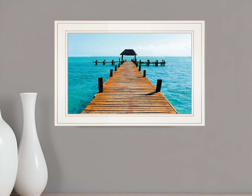 Pier White Framed Print Wall Art - Homeroots - Flyclothing LLC